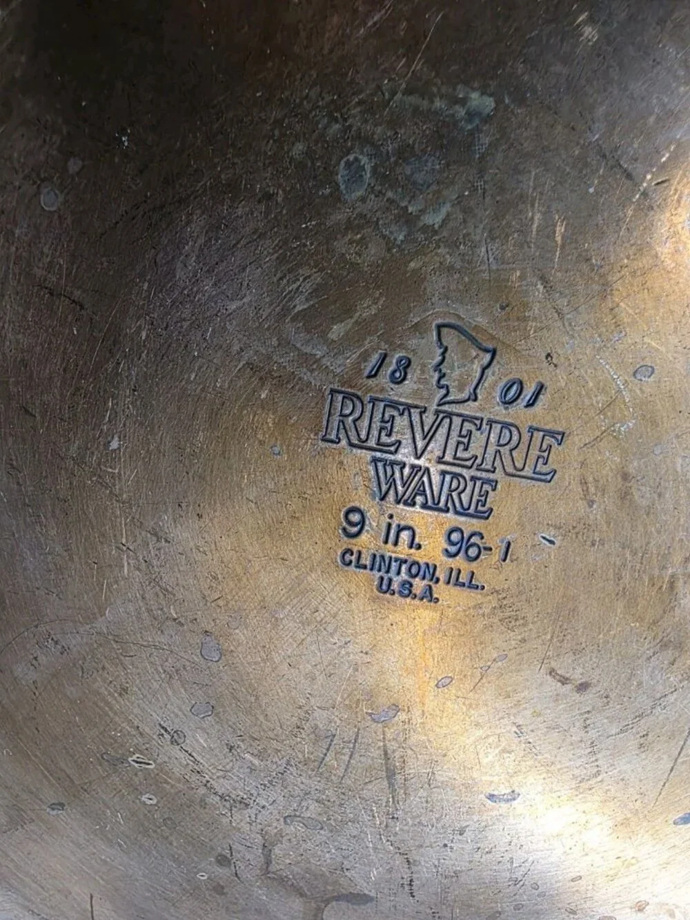 Revere Ware 1801 9-Inch Stainless Steel Fry Pan Skillet Copper Stainless Steel